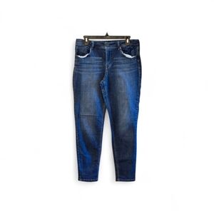 1822 Jeans Women's Size 12 Blue Dark Wash Denim Stretch Skinny 5 pocket